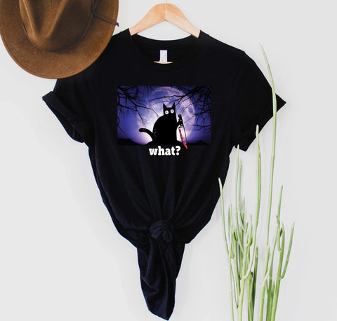 Murder Cat Graphic Tee in black