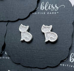 Druzy Kittens in Silver - Dixie Bliss - Single Stud Earrings