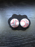 Americana Fabric Cover Button Earrings