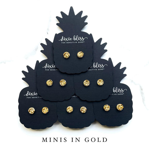 Minis in Gold - Dixie Bliss - Single Stud Earrings