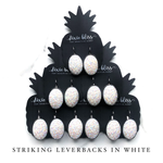 Striking Leverbacks in White Earrings - Dixie Bliss