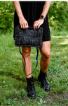 The Michelle - Vintage Chain Woven Fringe Tassel Handbag in Black