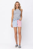 2X & 3X ONLY Let Freedom Ring Judy Blue Denim Shorts