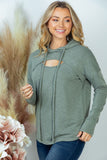 S ONLY Playing Peekaboo Lightweight Hoodie in Olive