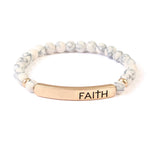 Faith Natural Stone Bracelet in White