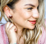 Luxe Velour Hearts in Swiss Mocha - Dixie Bliss - Single Stud Earrings