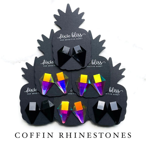 Coffin Rhinestones - Dixie Bliss - Single Stud Earrings