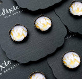 Calacatta Marble Photo Glass - Dixie Bliss - Single Stud Earrings