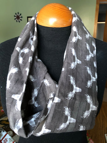 Moose Plank Flannel Infinity Scarf