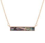 Horizontal Bar Abalone Necklace in Gold