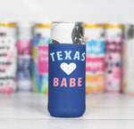 Texas Babe Slim Can Cooler