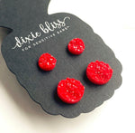 Mommy & Me in Lipstick Red - Dixie Bliss - Duo Stud Earring Set
