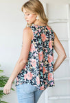 S, M & 3X ONLY French Kisses Floral Tank Top
