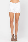 1X & 2X ONLY White Lace Destroyed Judy Blue Shorts
