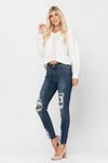 3, 5 & 18W Judy Blue: Welcome to the Jungle - Leopard Patch Skinny Jeans