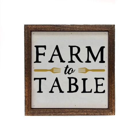 6x6 Farm to Table Wooden Sign