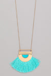 Turquoise Tassel Long Pendant Necklace